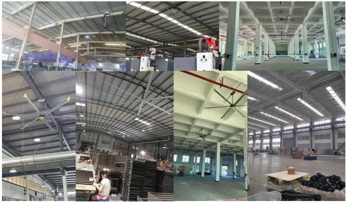 16 ফুট 58rpm Pmsm অতিরিক্ত বড় HVLS শিল্প সিলিং ভ্যান গুদাম এবং কারখানা জন্য 10