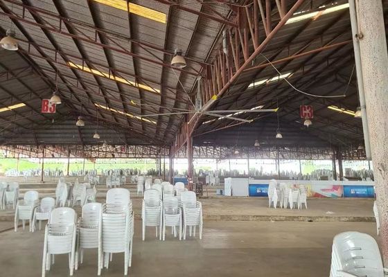 ভালো দাম অনুভূমিক এয়ার কুলার HVLS সিলিং ফ্যান 24 ফুট শিল্প সিলিং ফ্যান ODM অনলাইন