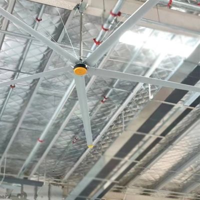 ভালো দাম 3 7.3m 24FT HVLS শিল্প বড় সিলিং ভ্যান গুদাম রেস্টুরেন্টের জন্য সিলভার অ্যালুমিনিয়াম অনলাইন