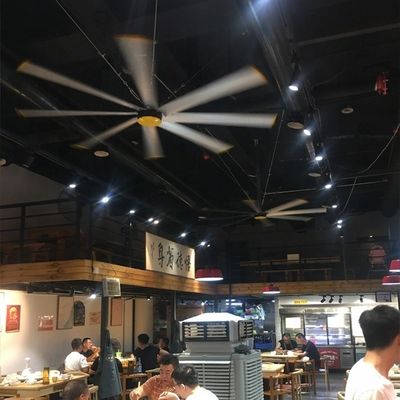 ভালো দাম 2.4m 8FT ব্রাশহীন HVLS সিলিং ফ্যান গুদাম এবং বাণিজ্যিক স্থান জন্য রক্ষণাবেক্ষণ বিনামূল্যে অনলাইন