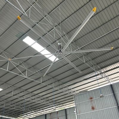 ভালো দাম 20FT ইন্ডাস্ট্রিয়াল এইচভিএলএস সিলিং ফ্যান স্লিভার গ্রে কাস্টমাইজড সাপোর্ট ওডিএম গরুর খামার পশু খামারগুলির জন্য রক্ষণাবেক্ষণ মুক্ত সমাধান অনলাইন