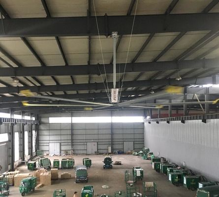 ভালো দাম কর্মশালা শীতল বায়ুচলাচল 0.6KW 14FT 5 ব্লেড HVLS ফ্যান অনলাইন