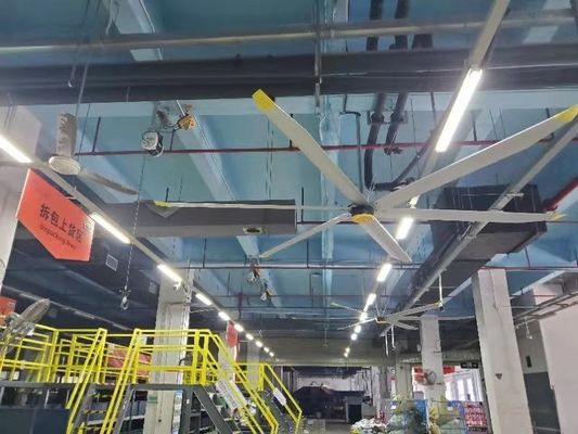 ভালো দাম বায়ু শীতল বায়ুচলাচল জন্য বড় শিল্প PMSM HVLS সিলিং ফ্যান 7.3m অনলাইন